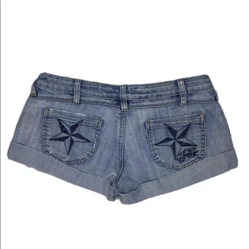Fox Denim Shorts Light Wash Star Pockets Shorts